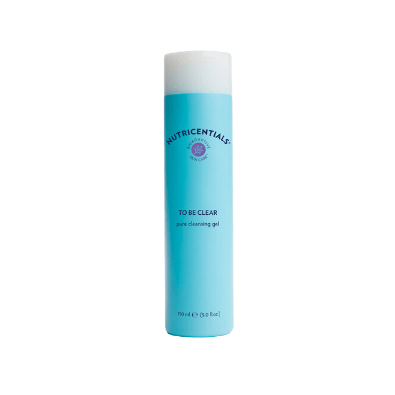 Nutricentials To Be Clear Cleansing Gel in blue 150ml bottle