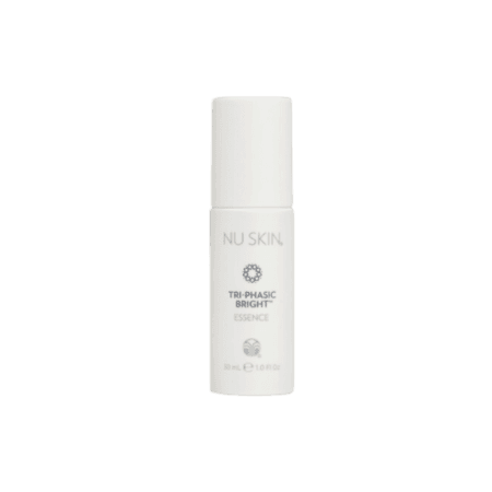 Nu Skin Tri-Phasic Bright Essence in white 30ml bottle