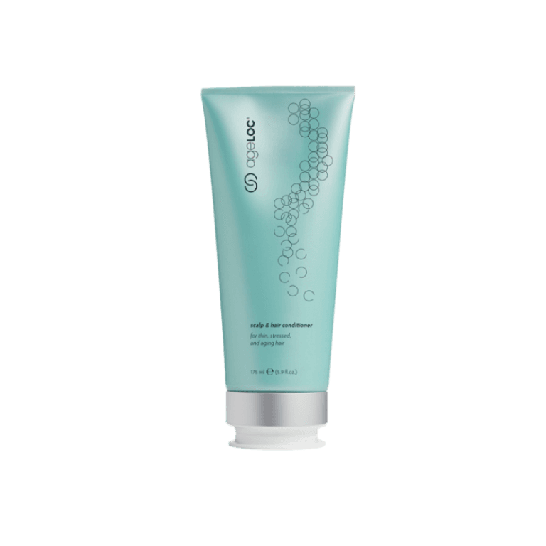ageLOC Scalp and Hair Conditioner in teal 175ml tube with silver cap