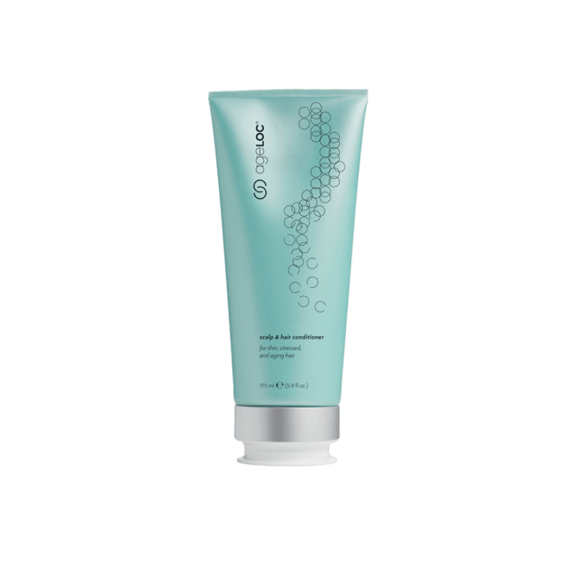 ageLOC Scalp and Hair Conditioner in teal 175ml tube with silver cap